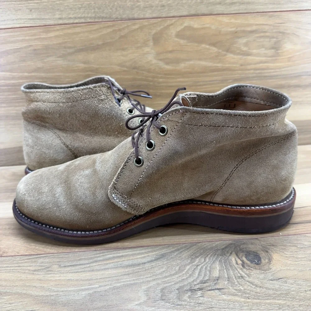 Chippewa Milford Suede Chukka Boot Mens 10 E Tan Wedge Soles USA Made